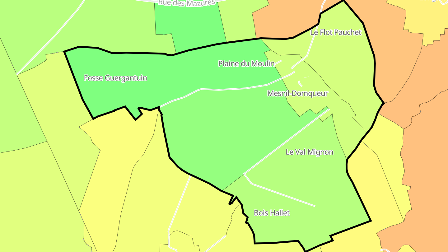 Carte des prix de l'immobilier Mesnil-Domqueur