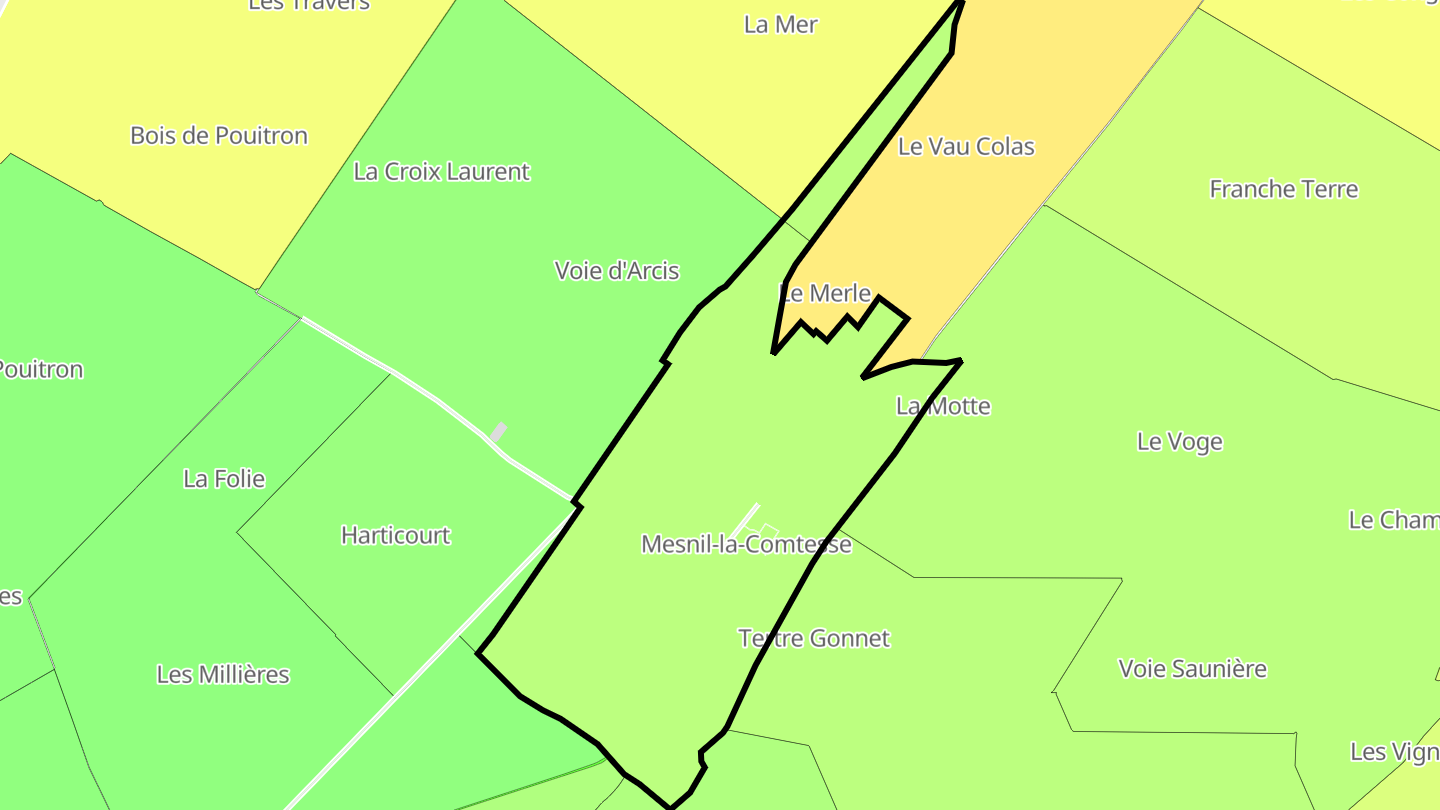 Carte des prix de l'immobilier Mesnil-la-Comtesse