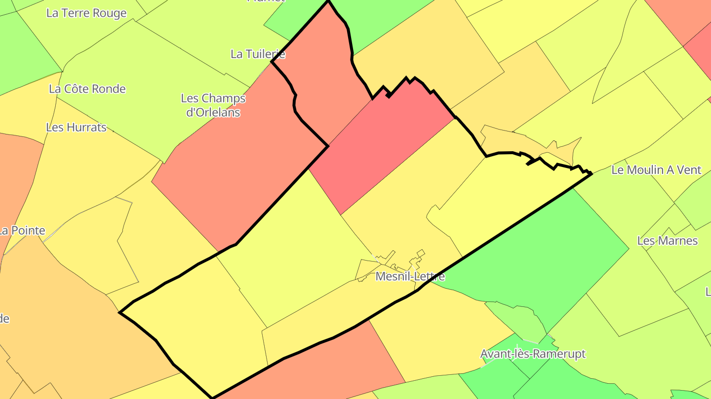 Carte des prix de l'immobilier Mesnil-Lettre