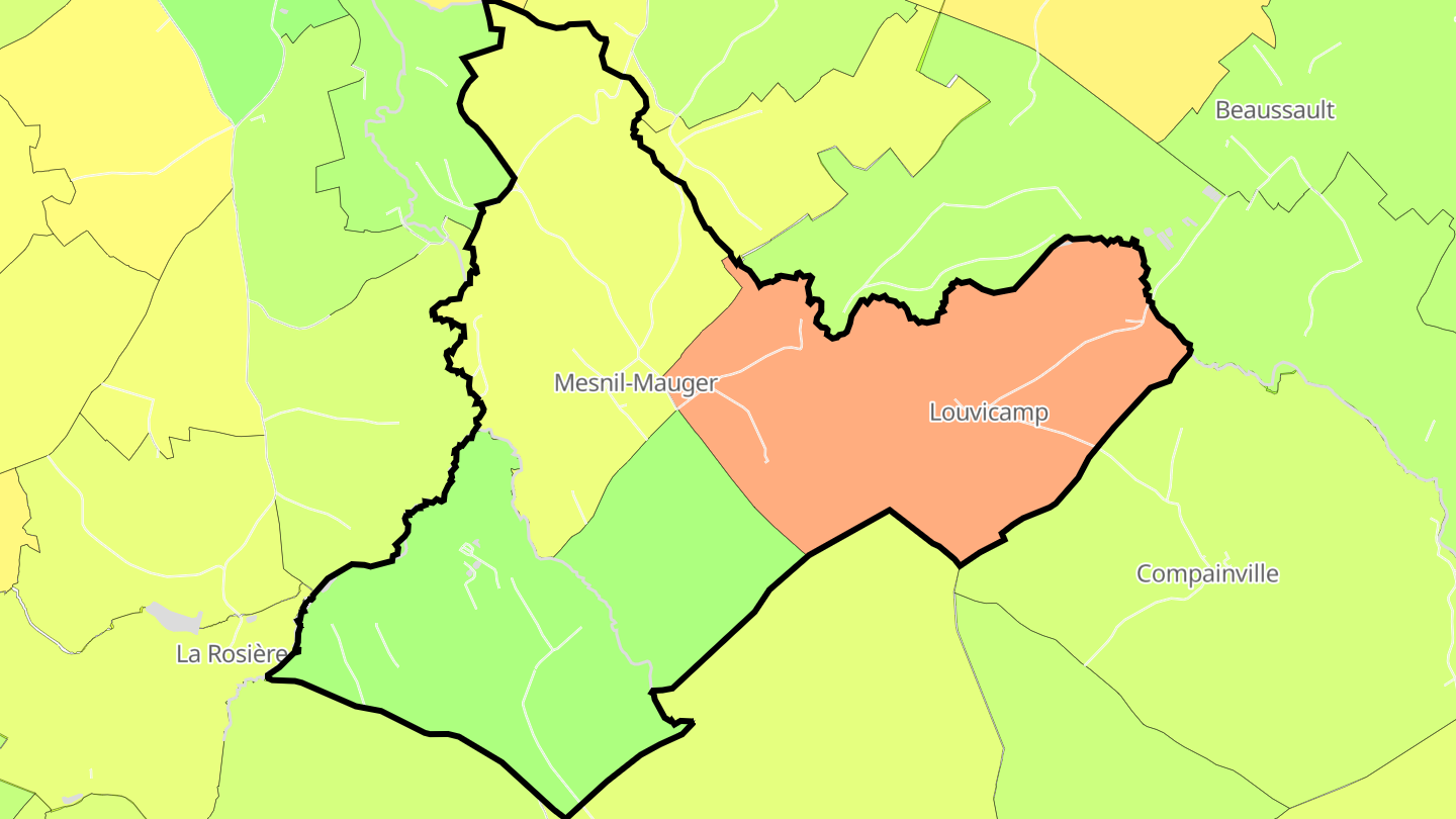 Carte des prix de l'immobilier Mesnil-Mauger