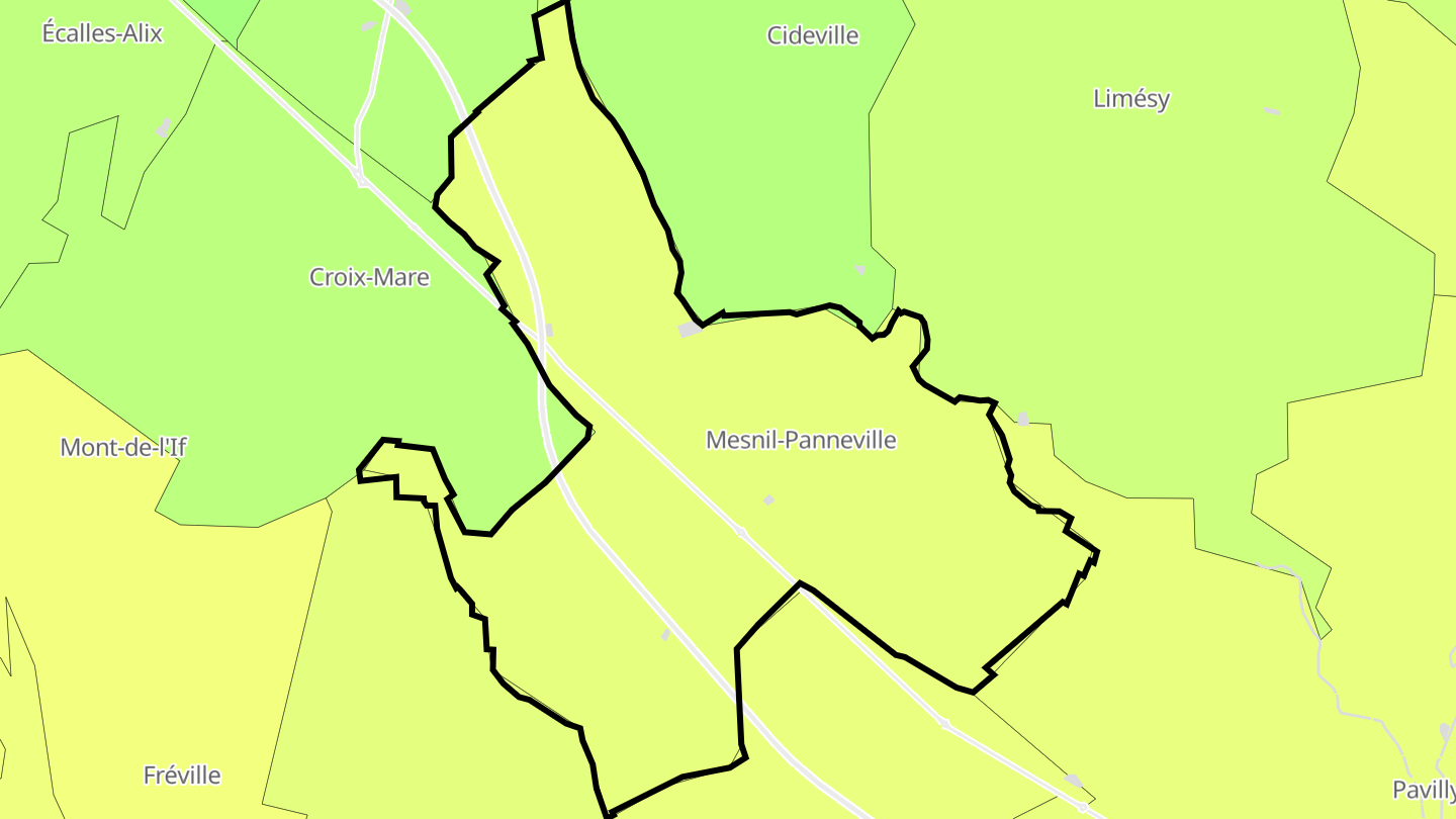 Carte des prix de l'immobilier Mesnil-Panneville