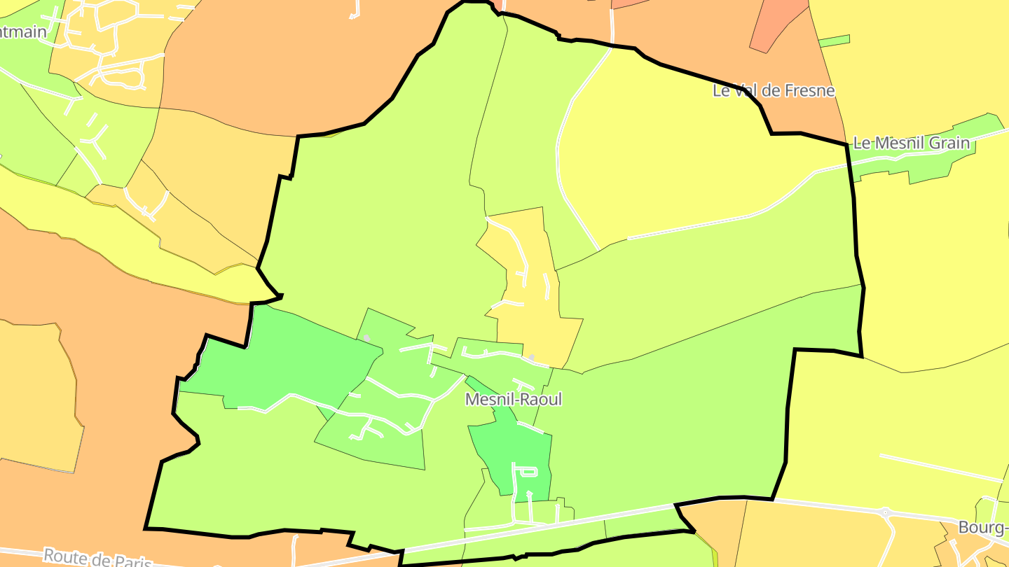 Carte des prix de l'immobilier Mesnil-Raoul