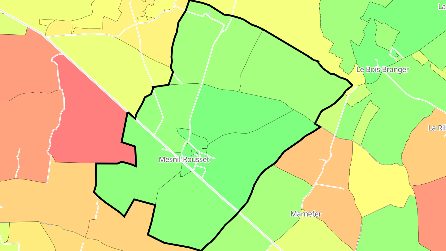 Carte des prix de l'immobilier Mesnil-Rousset