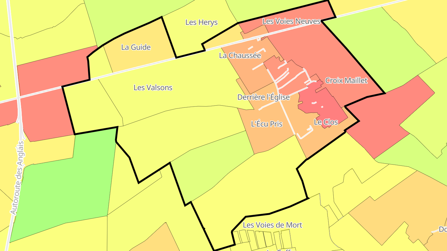 Carte des prix de l'immobilier Mesnil-Sellières