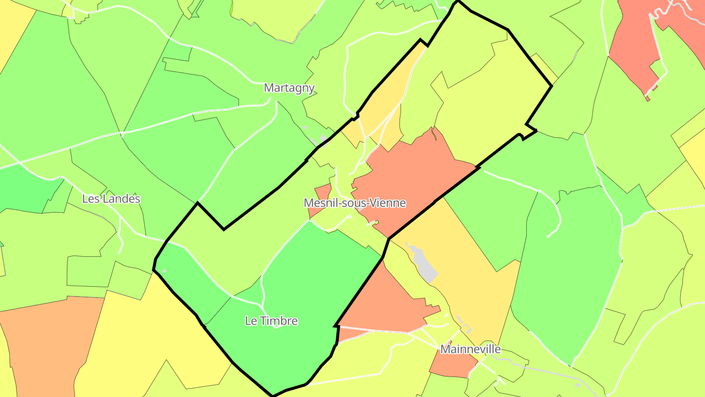 Carte des prix de l'immobilier Mesnil-sous-Vienne