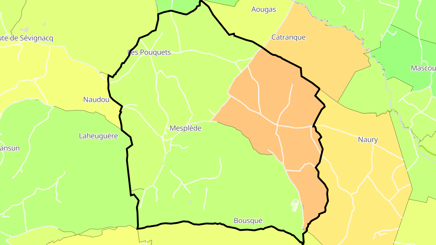 Carte des prix de l'immobilier Mesplède