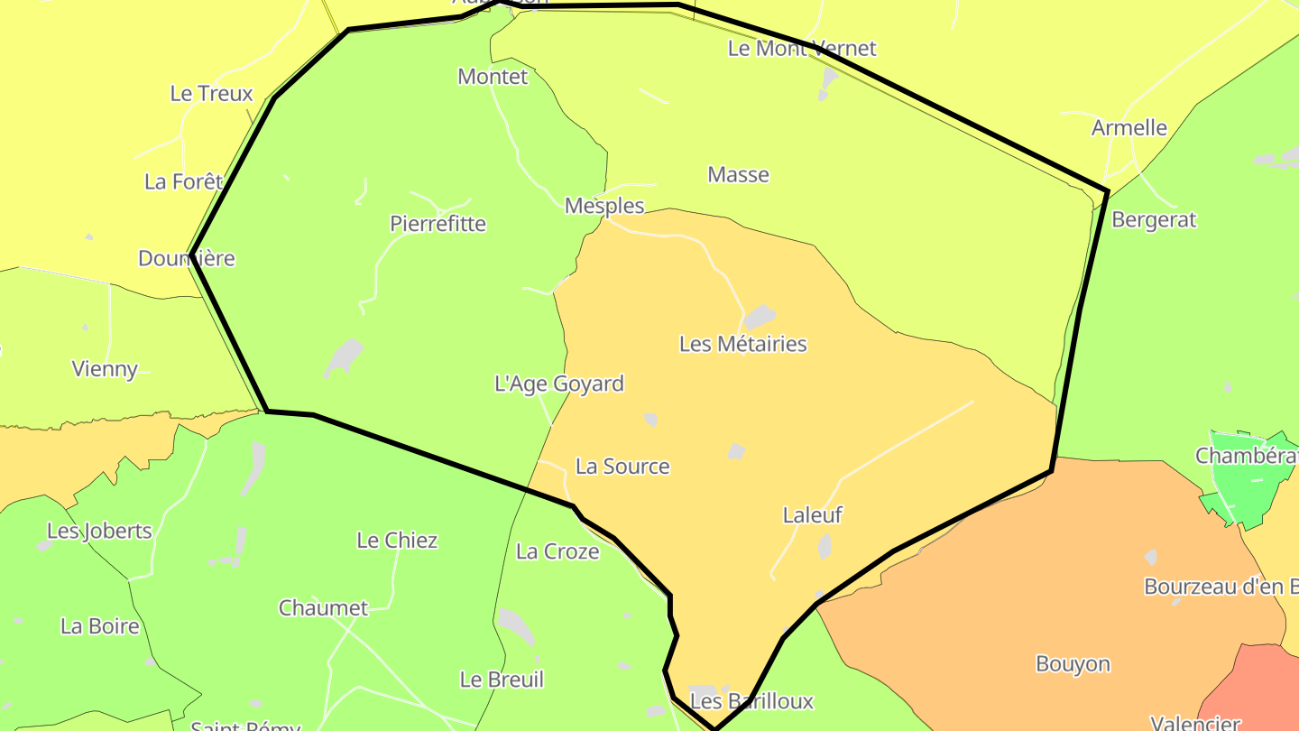 Carte des prix de l'immobilier Mesples