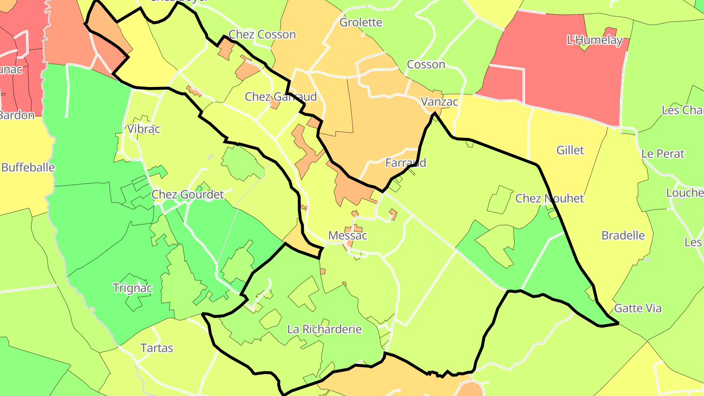 Carte des prix de l'immobilier Messac