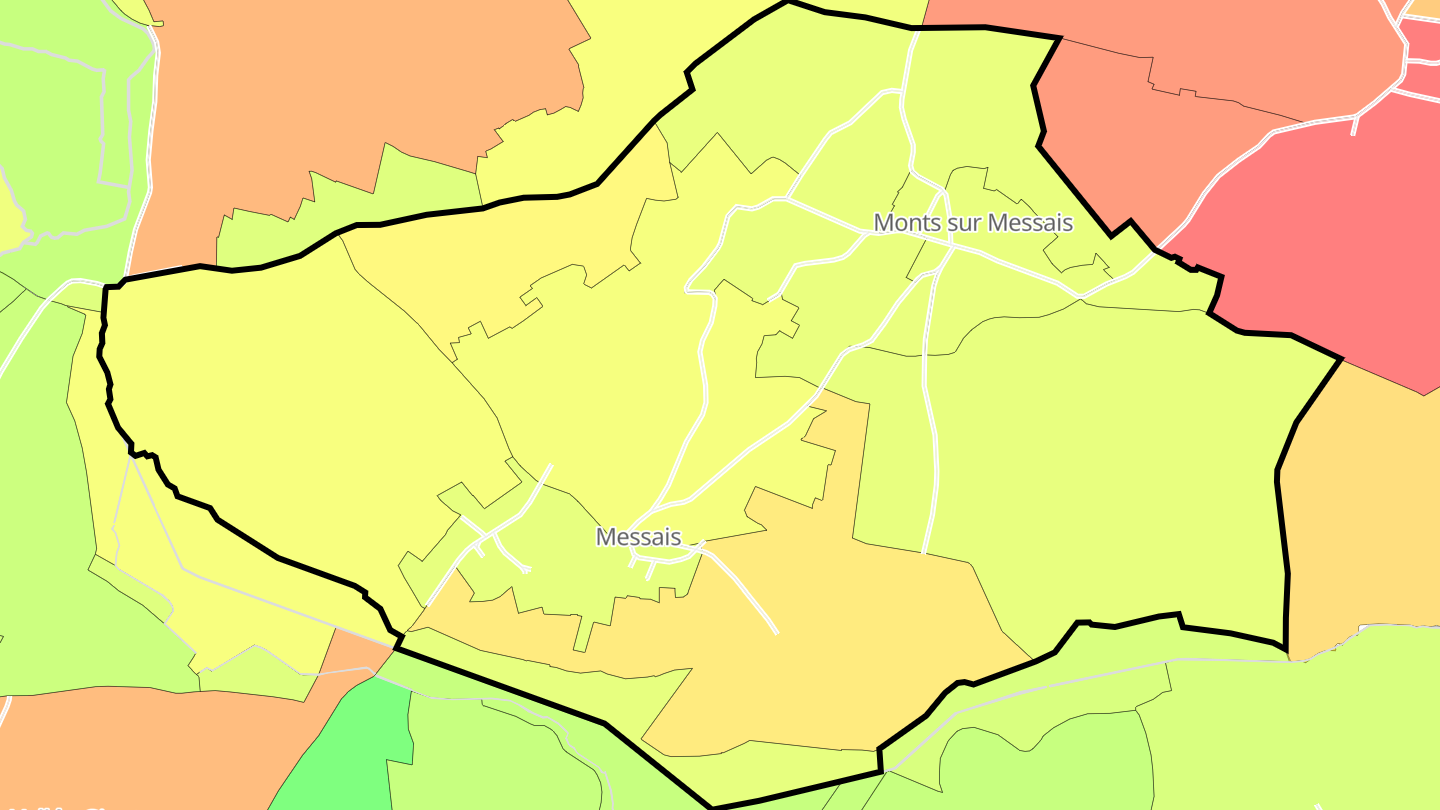 Carte des prix de l'immobilier Messais