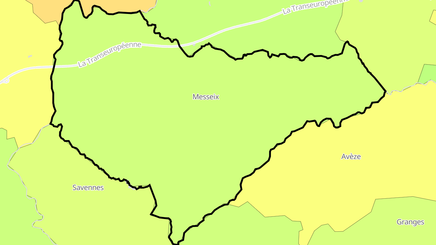 Carte des prix de l'immobilier Messeix