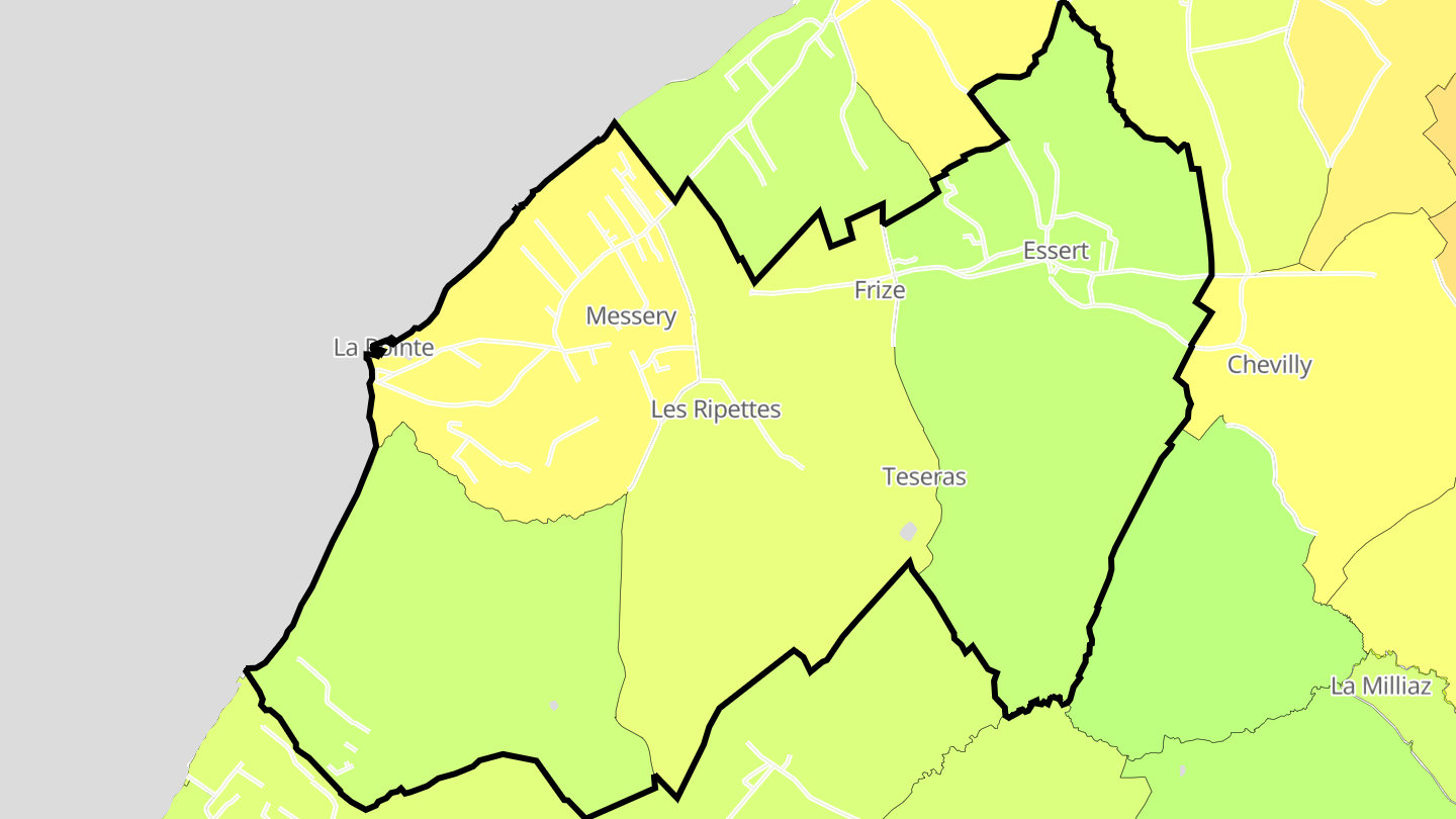 Carte des prix de l'immobilier Messery