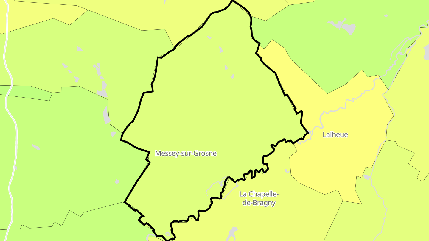 Carte des prix de l'immobilier Messey-sur-Grosne