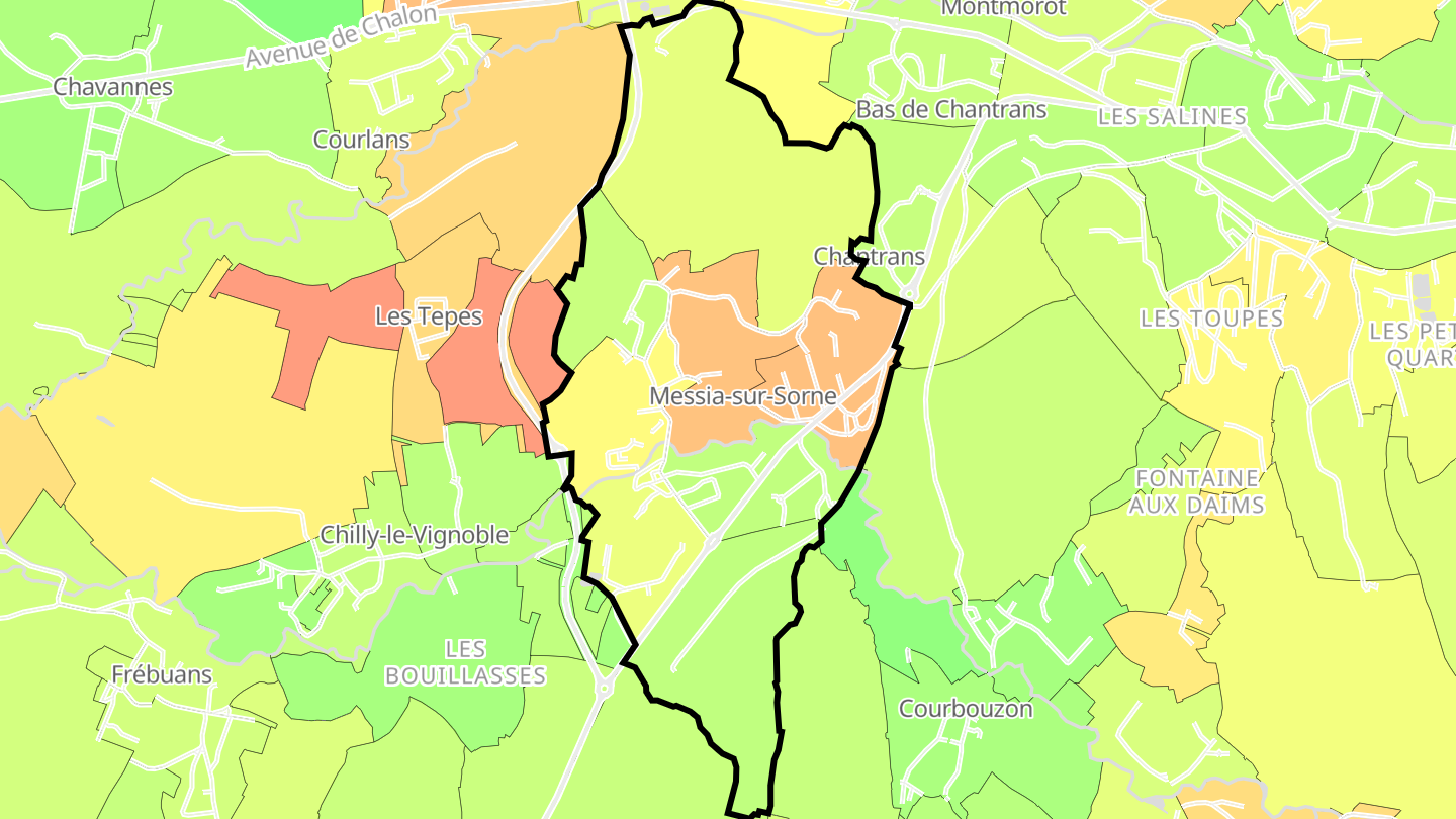 Carte des prix de l'immobilier Messia-sur-Sorne