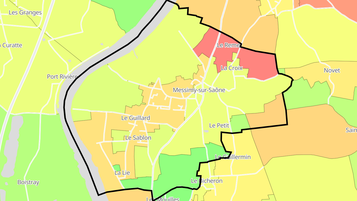 Carte des prix de l'immobilier Messimy-sur-Saône