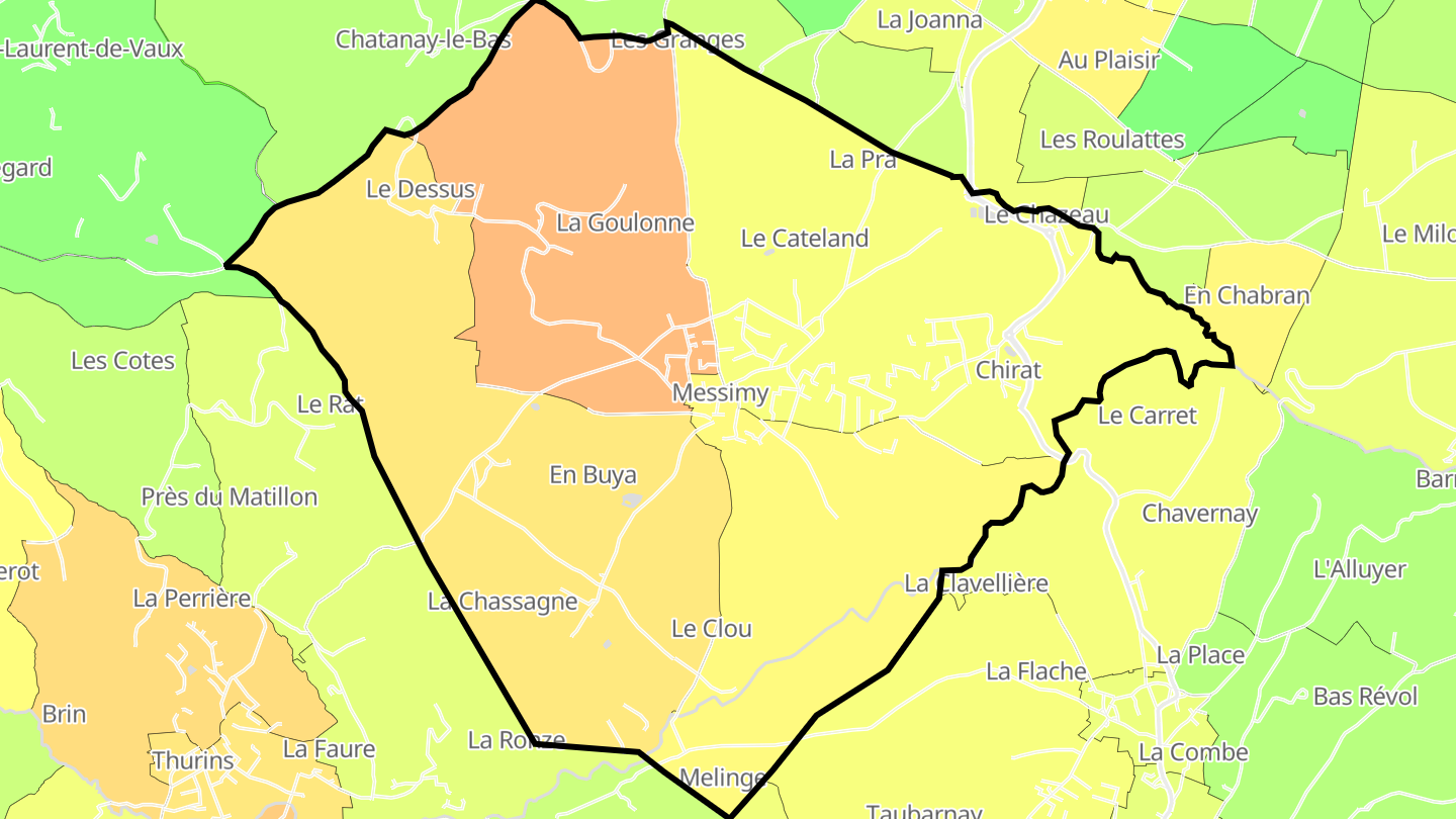 Carte des prix de l'immobilier Messimy