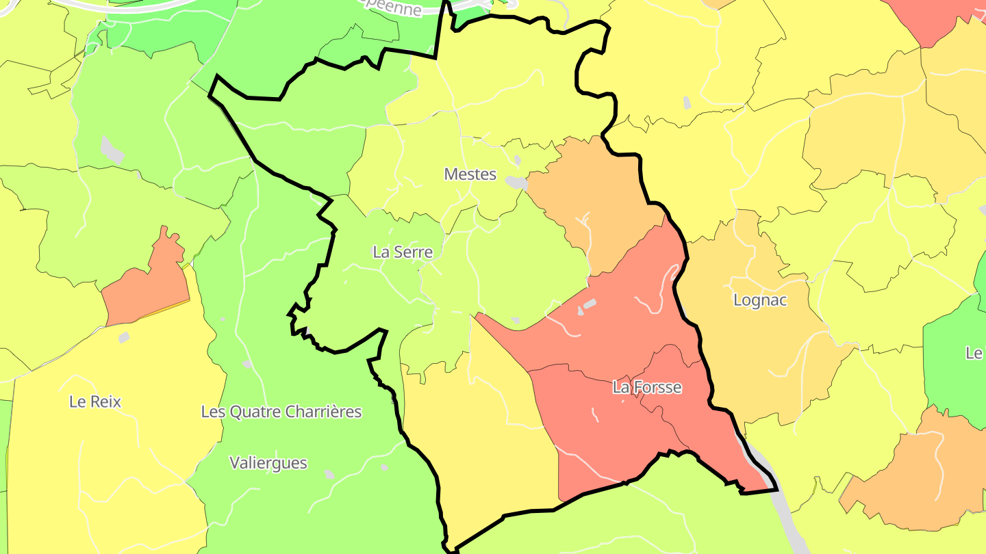 Carte des prix de l'immobilier Mestes