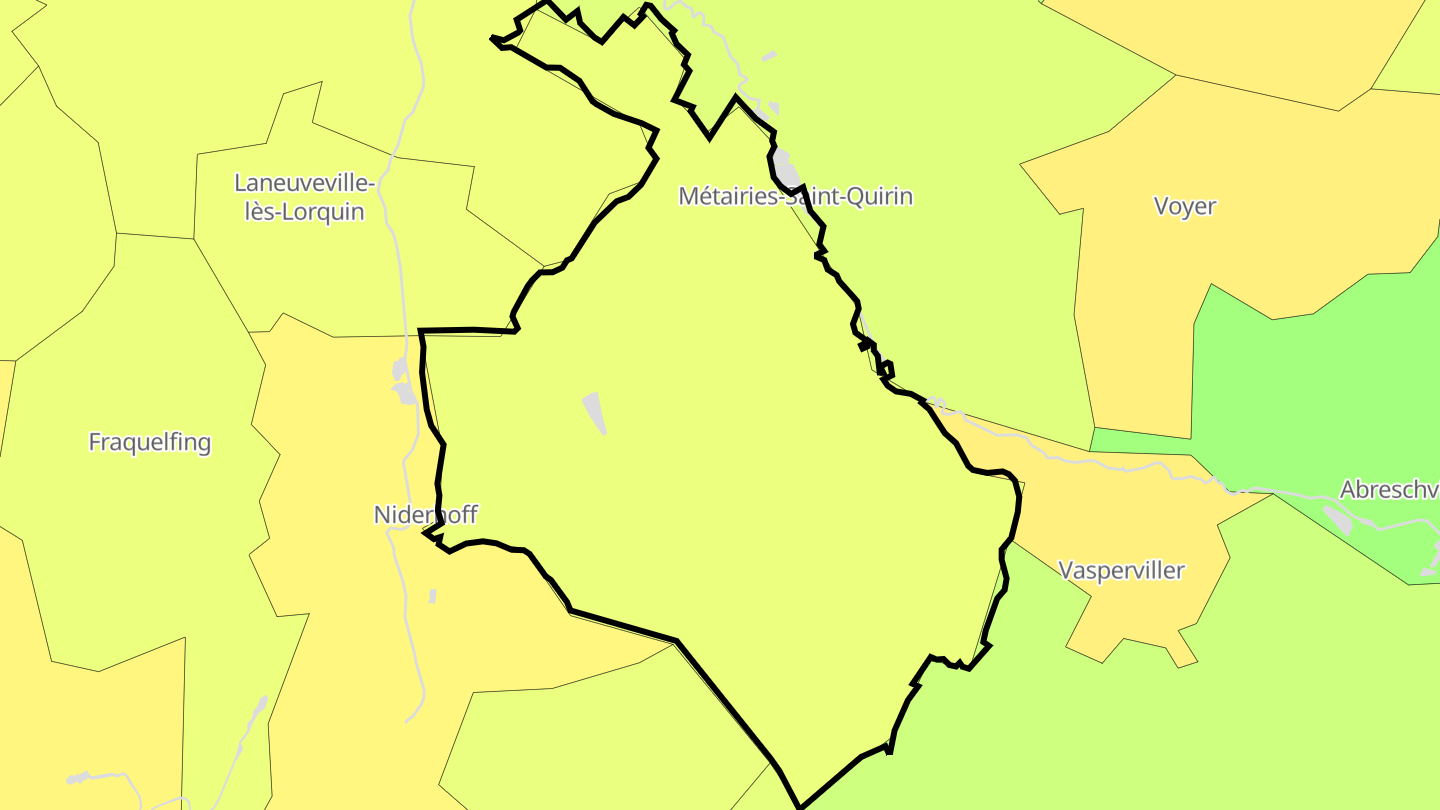 Carte des prix de l'immobilier Métairies-Saint-Quirin