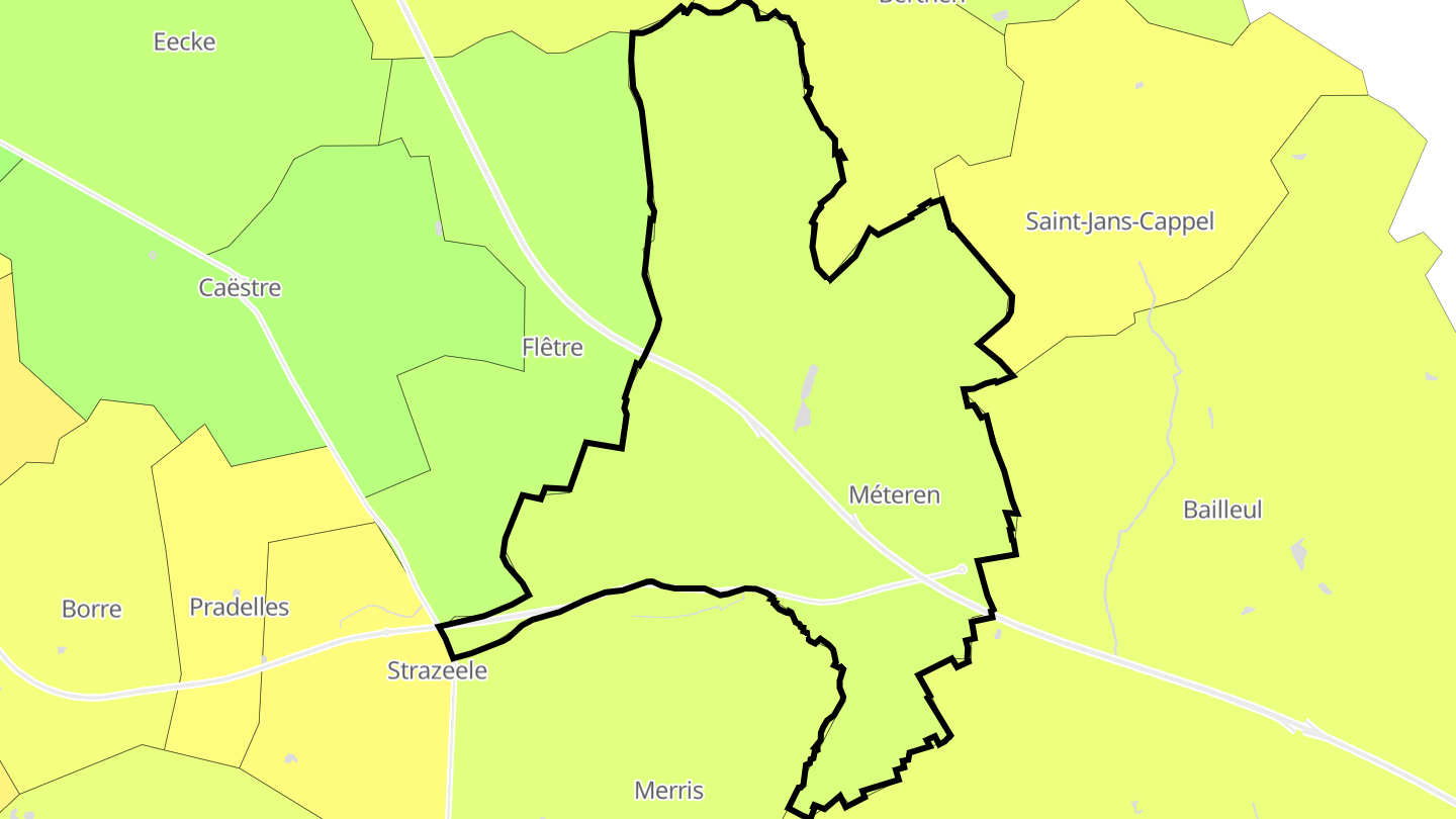 Carte des prix de l'immobilier Méteren