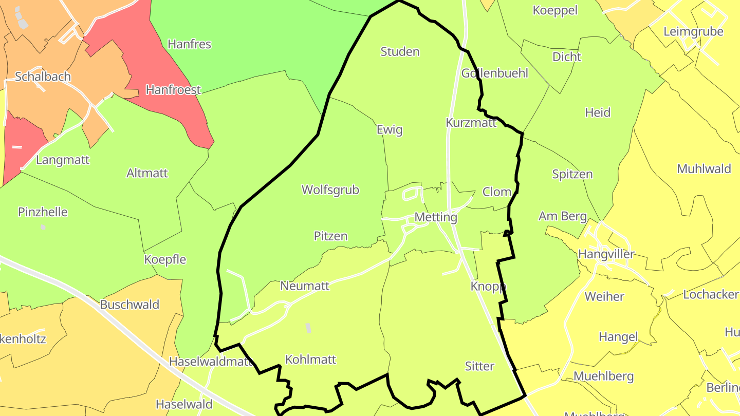 Carte des prix de l'immobilier Metting