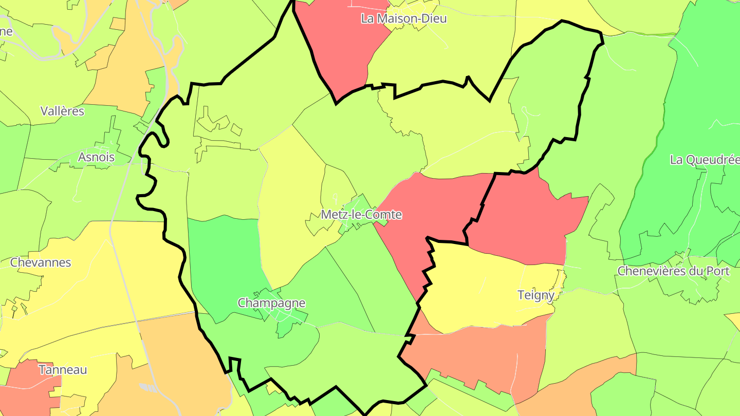 Carte des prix de l'immobilier Metz-le-Comte