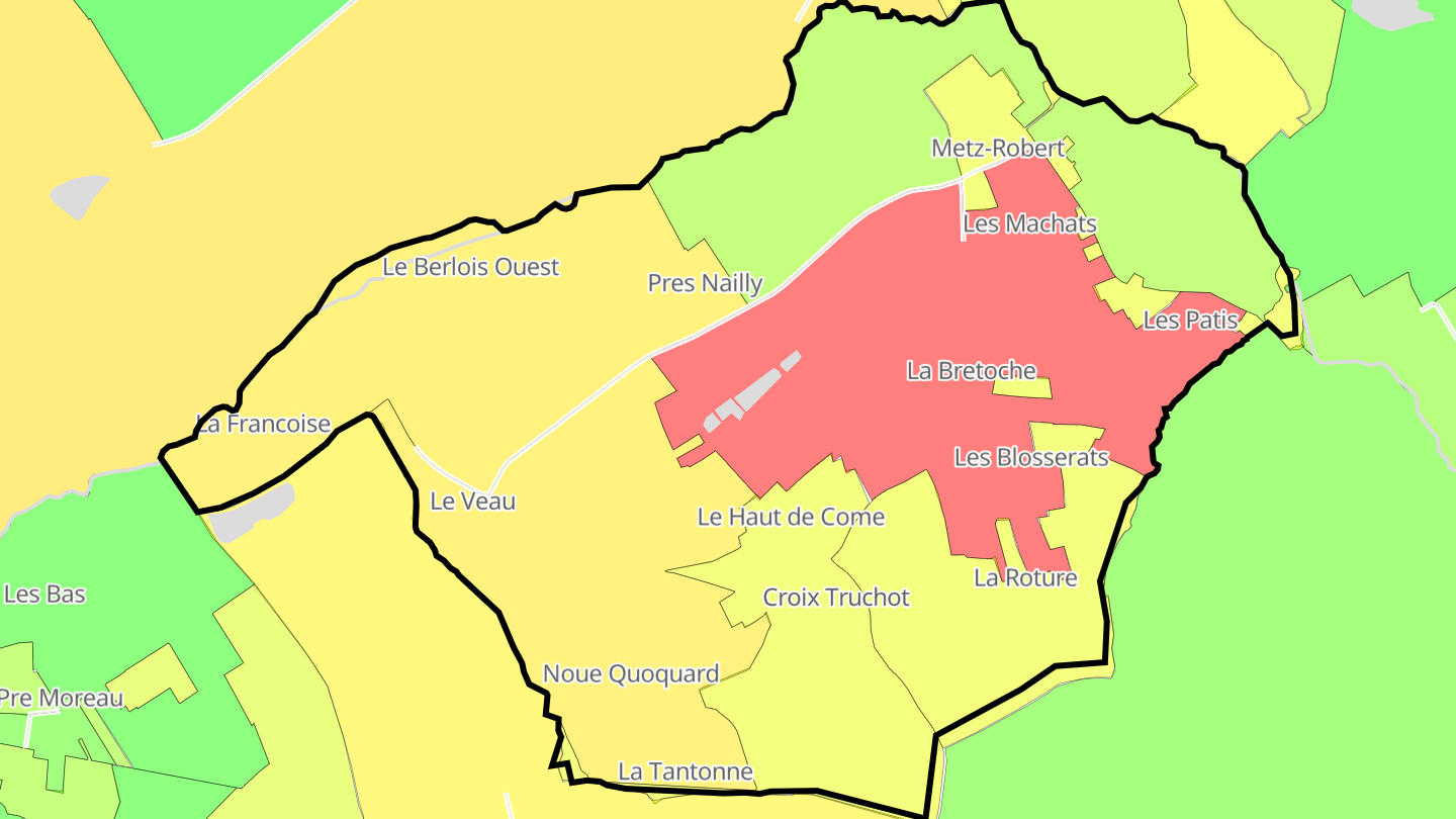 Carte des prix de l'immobilier Metz-Robert