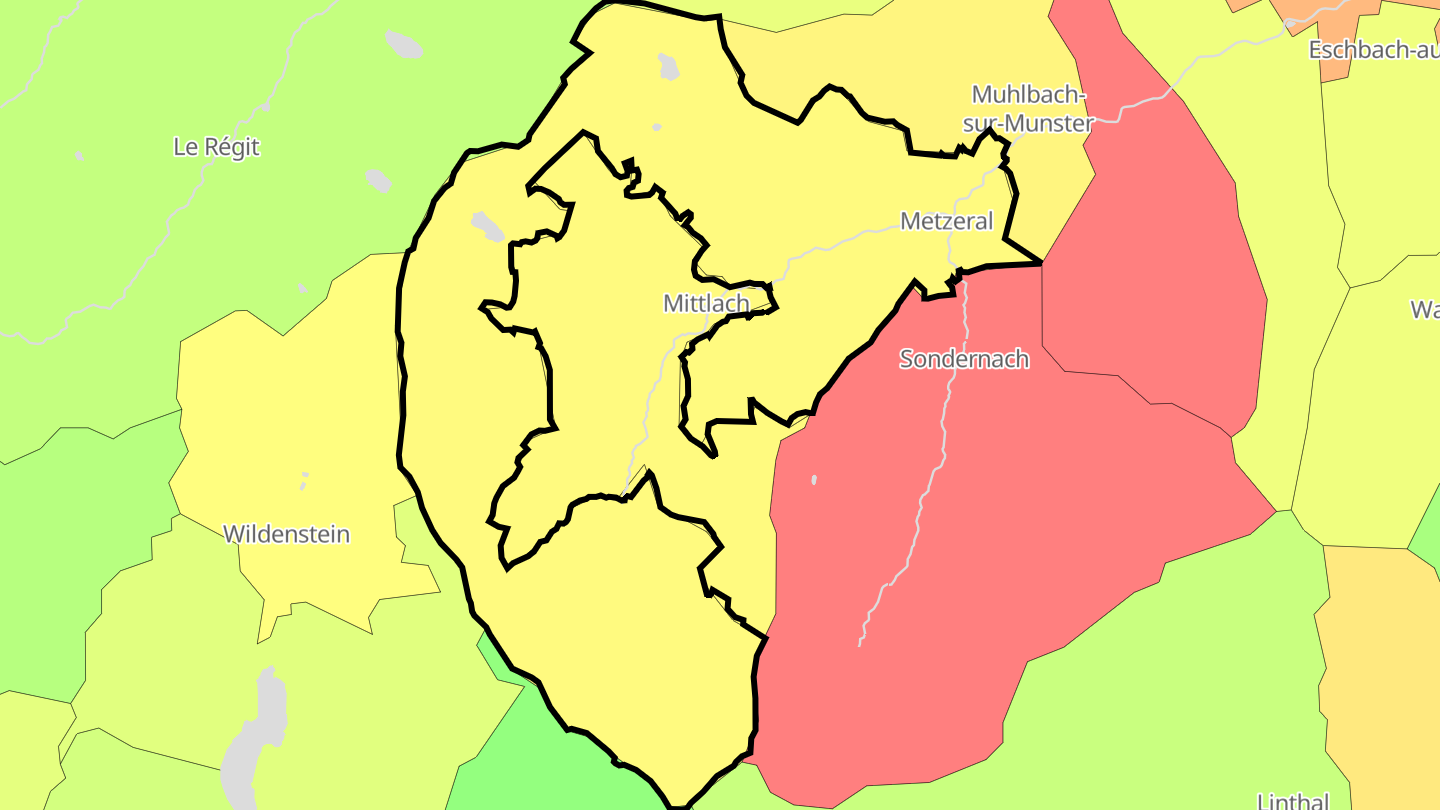 Carte des prix de l'immobilier Metzeral