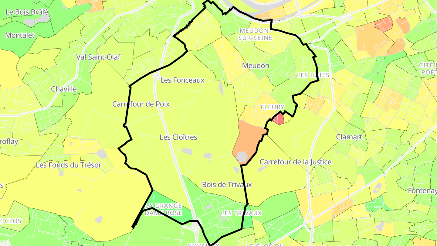 Carte des prix de l'immobilier Meudon