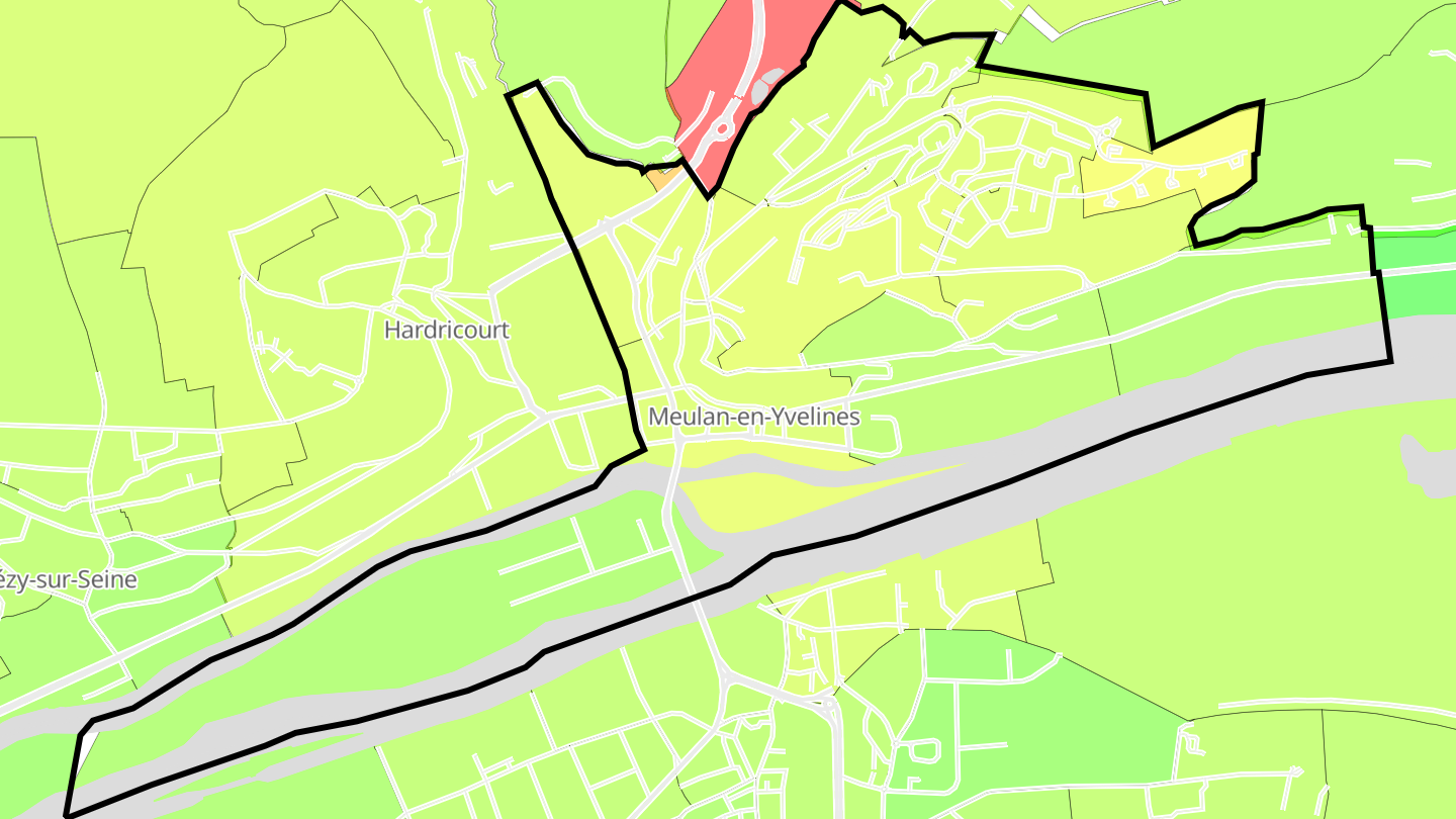 Carte des prix de l'immobilier Meulan-en-Yvelines