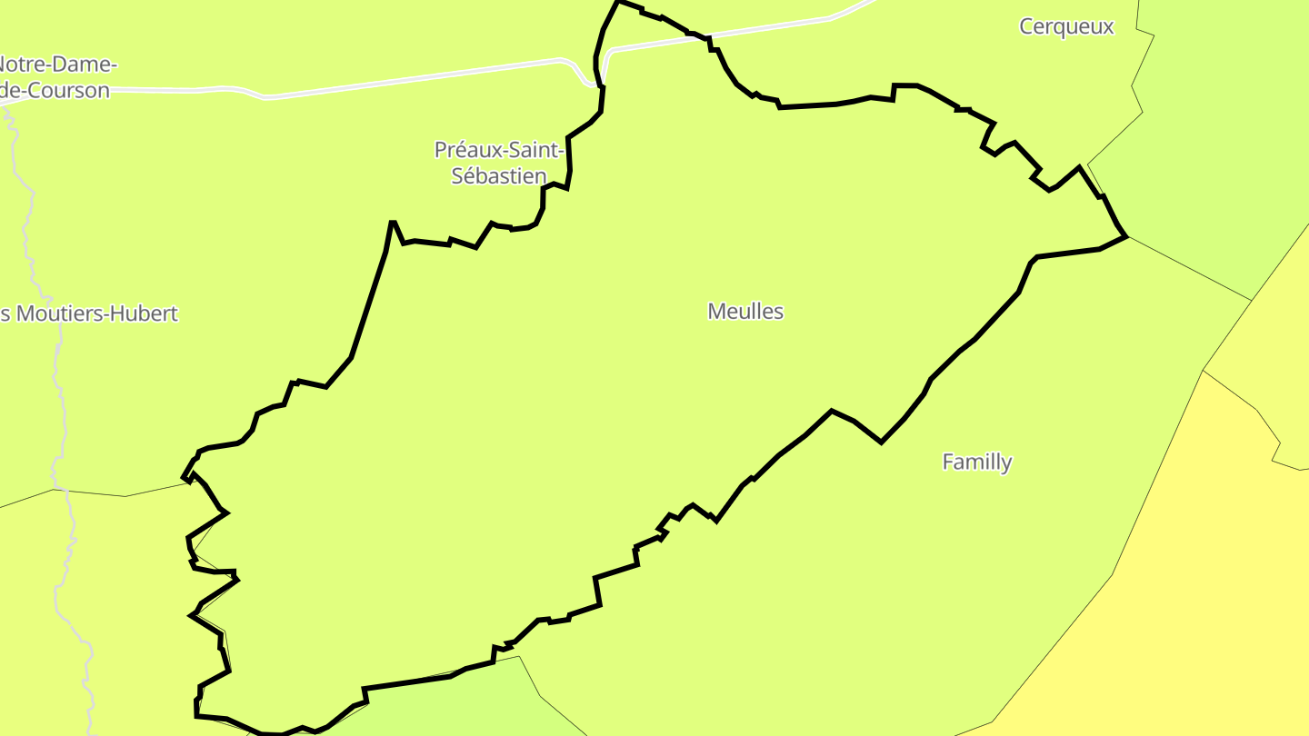 Carte des prix de l'immobilier Meulles