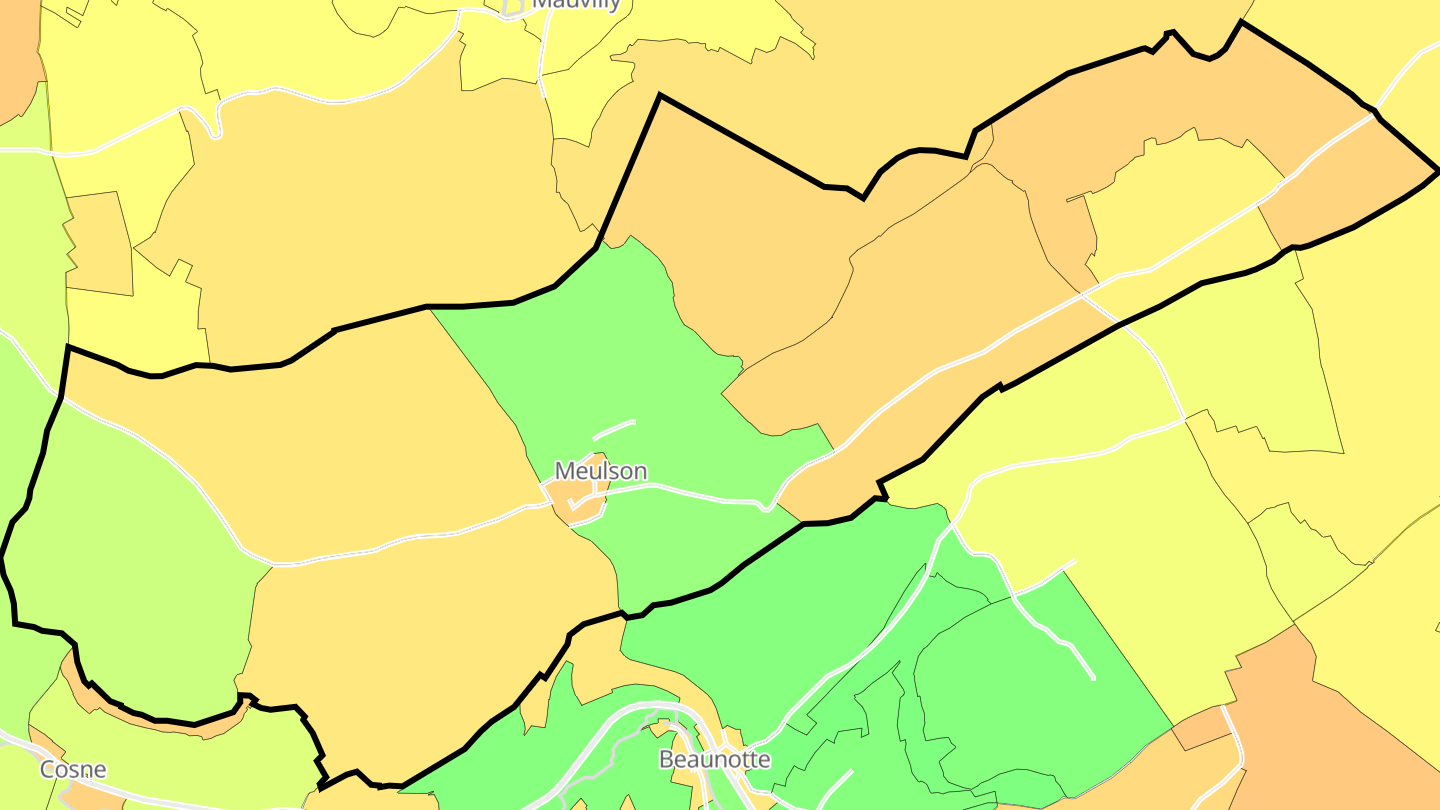 Carte des prix de l'immobilier Meulson