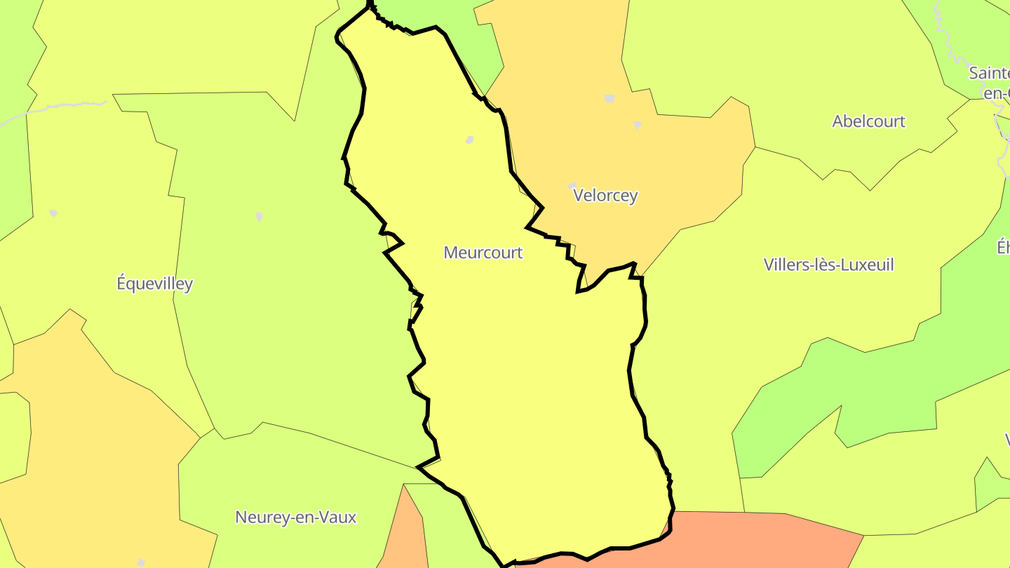 Carte des prix de l'immobilier Meurcourt