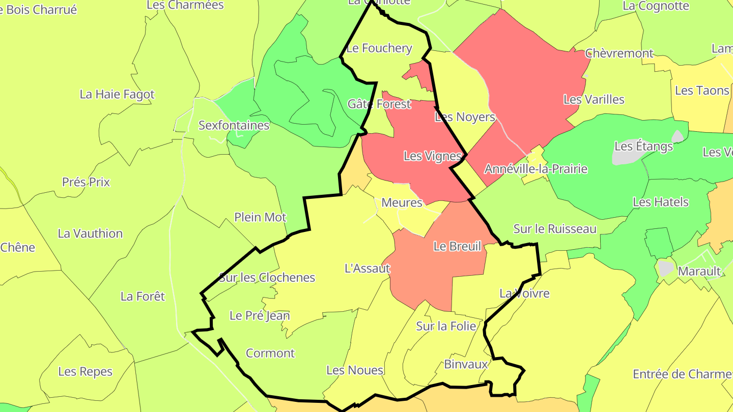 Carte des prix de l'immobilier Meures