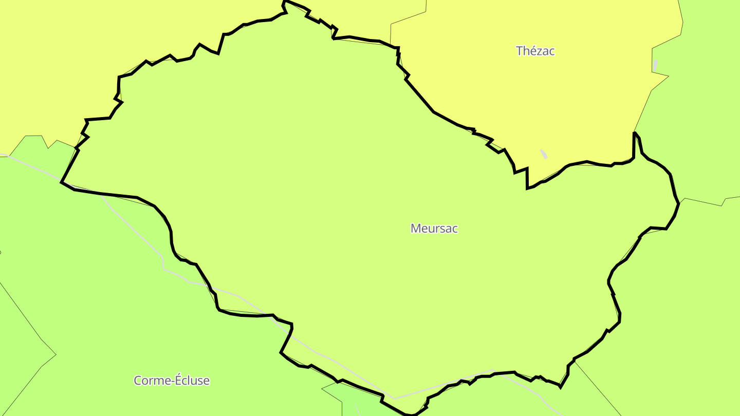Carte des prix de l'immobilier Meursac