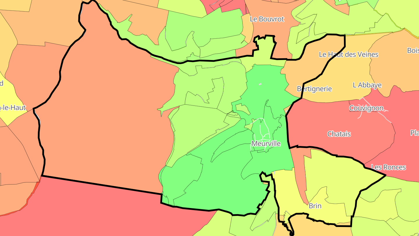 Carte des prix de l'immobilier Meurville