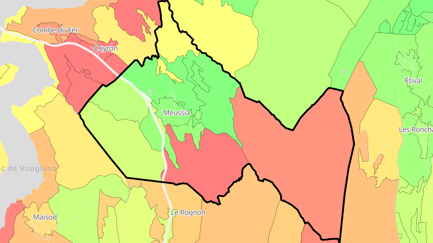 Carte des prix de l'immobilier Meussia