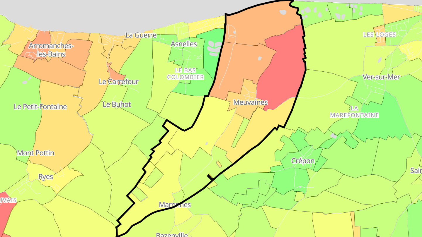 Carte des prix de l'immobilier Meuvaines