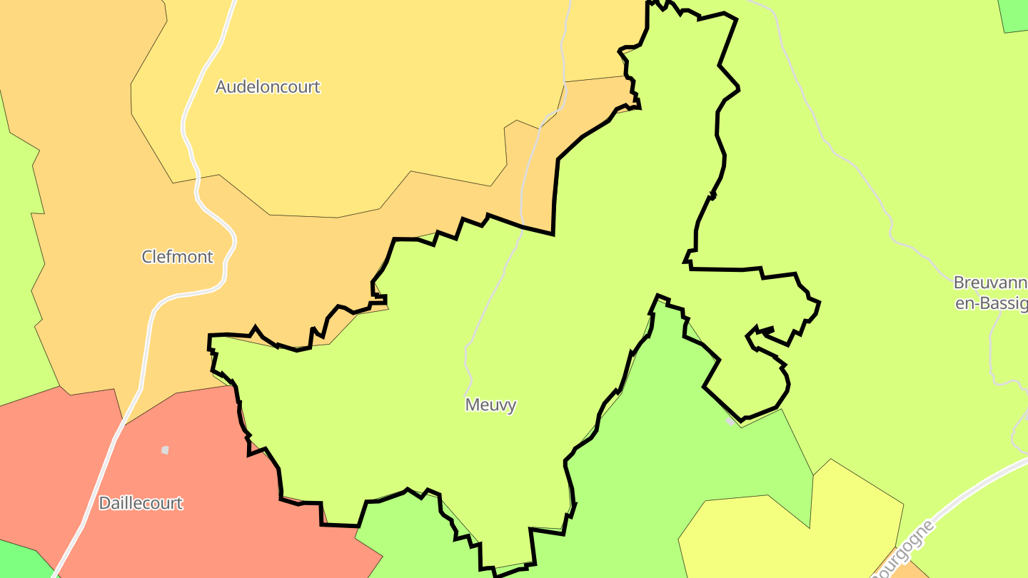 Carte des prix de l'immobilier Meuvy