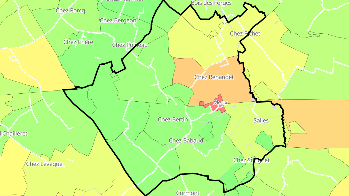 Carte des prix de l'immobilier Meux