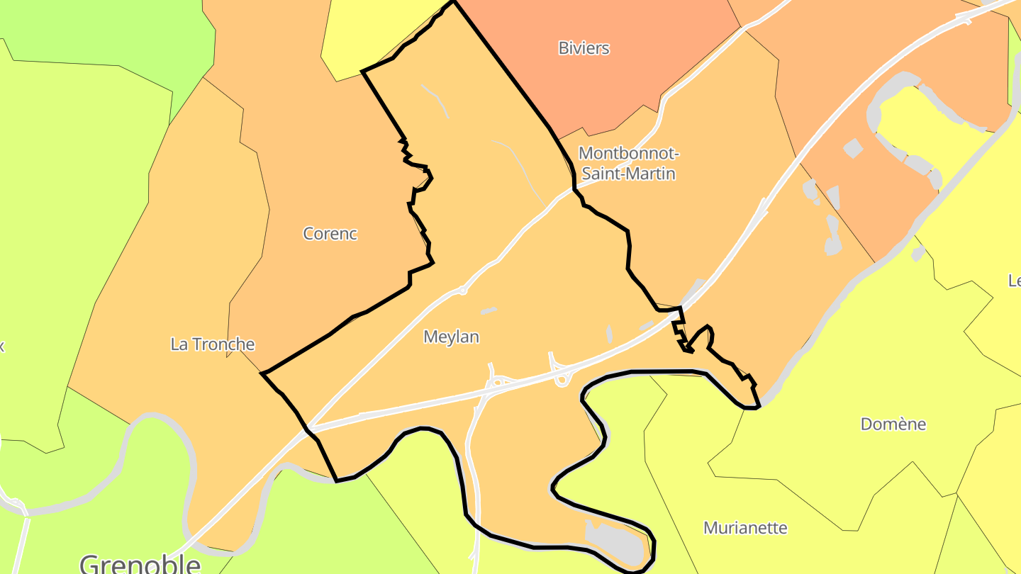 Carte des prix de l'immobilier Meylan