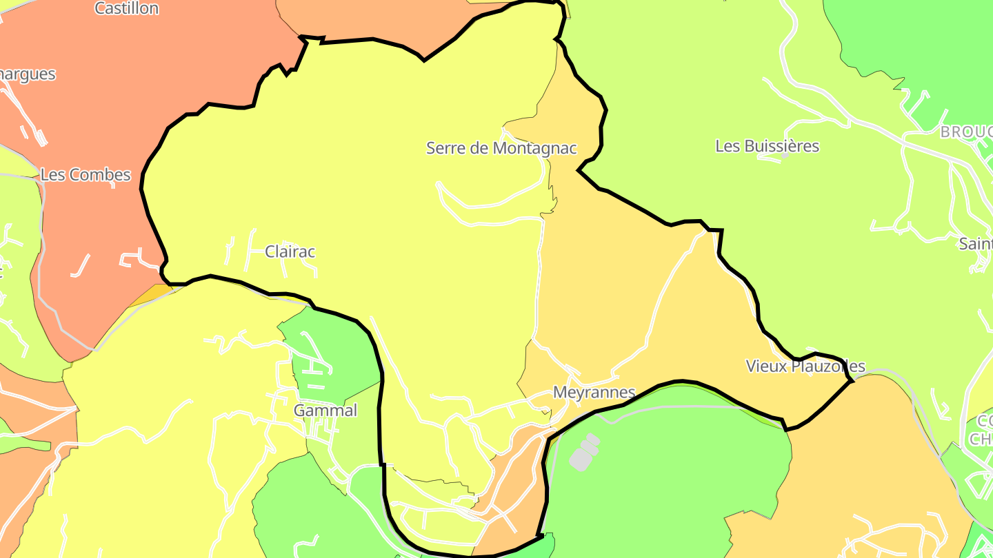 Carte des prix de l'immobilier Meyrannes
