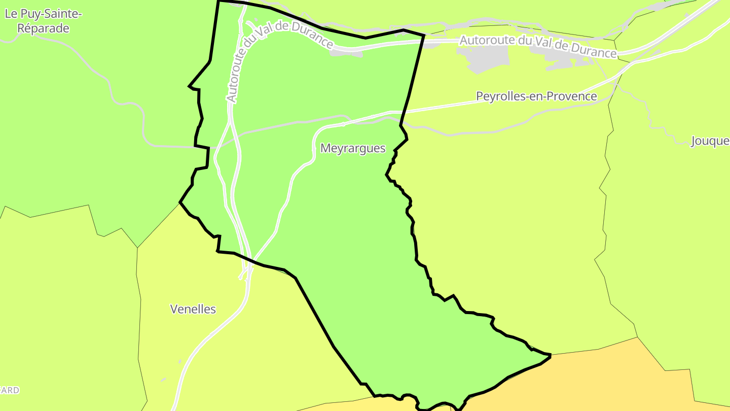 Carte des prix de l'immobilier Meyrargues