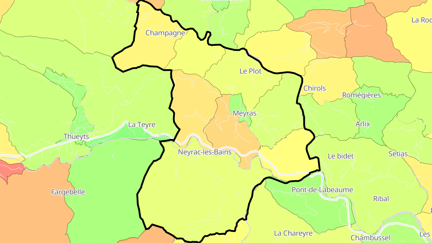 Carte des prix de l'immobilier Meyras