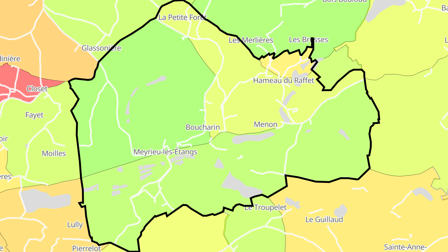Carte des prix de l'immobilier Meyrieu-les-Étangs
