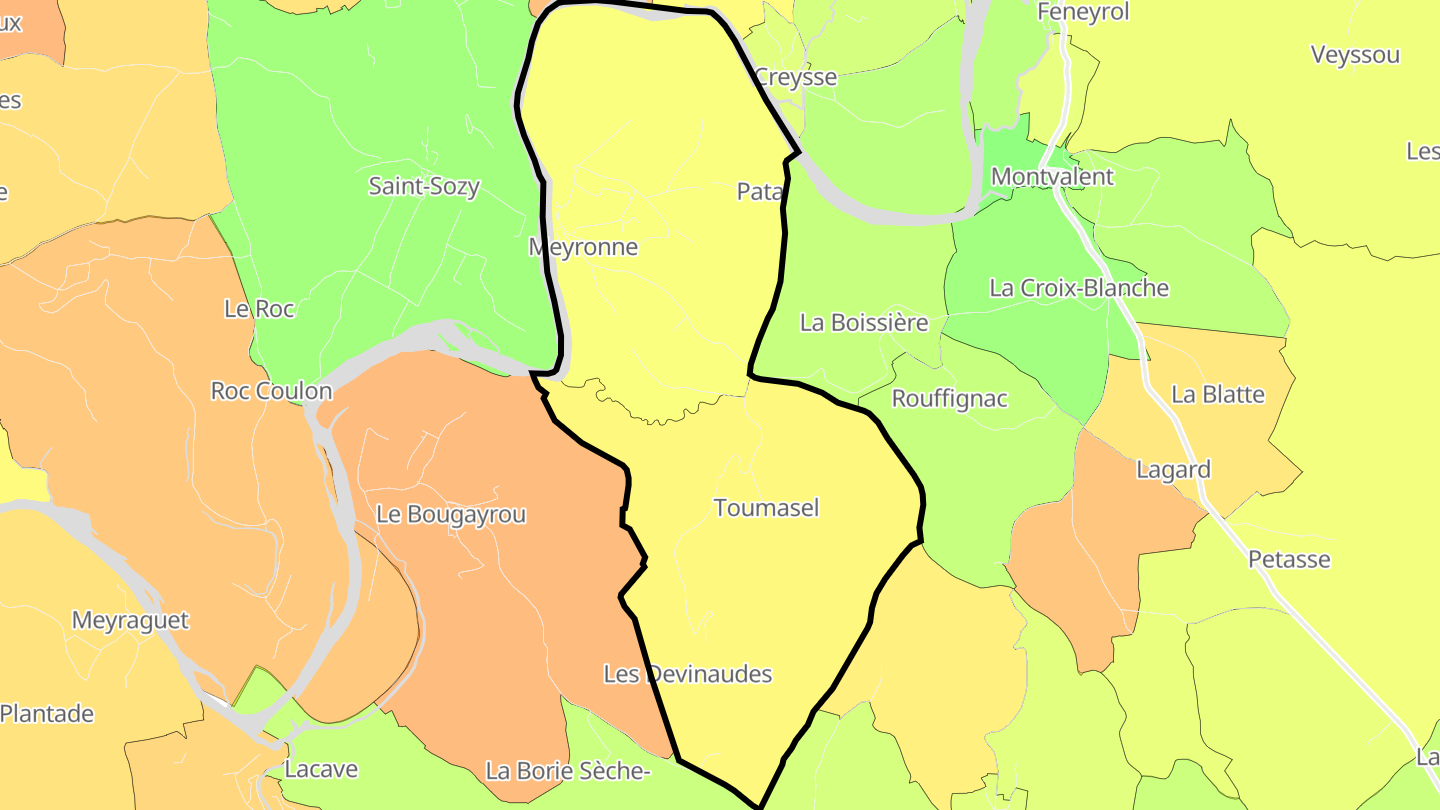Carte des prix de l'immobilier Meyronne