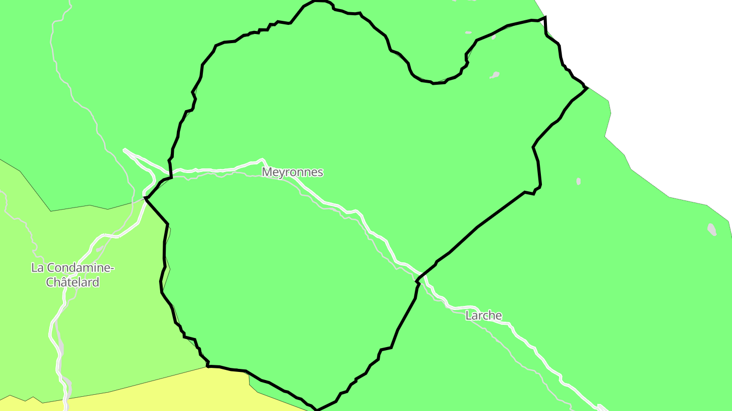 Carte des prix de l'immobilier Meyronnes