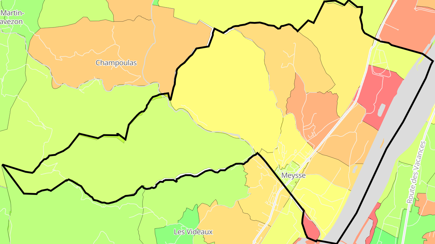 Carte des prix de l'immobilier Meysse