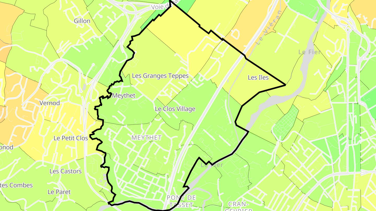 Carte des prix de l'immobilier Meythet