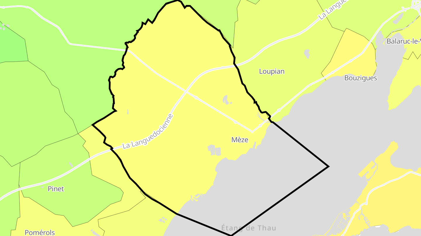 Carte des prix de l'immobilier Mèze