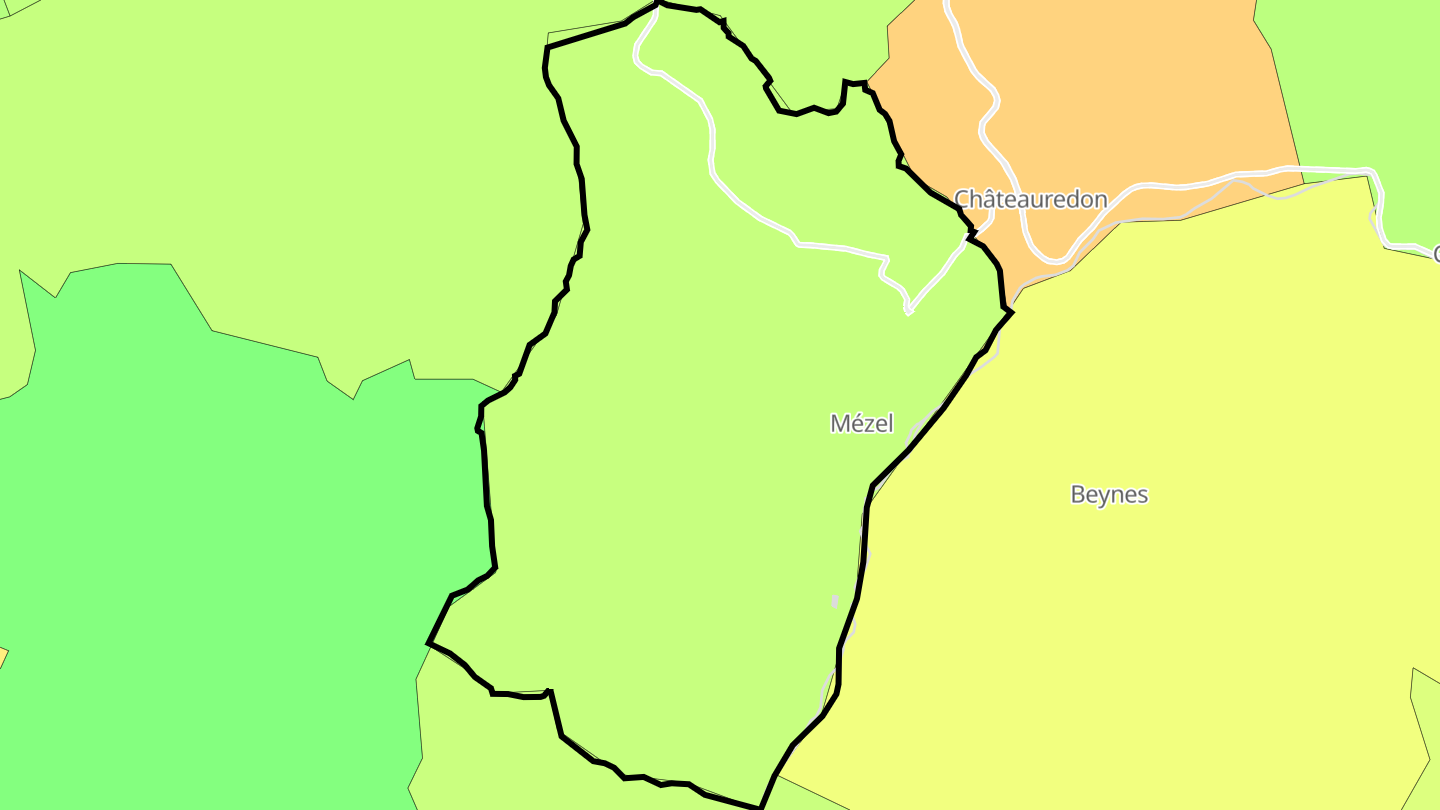 Carte des prix de l'immobilier Mézel