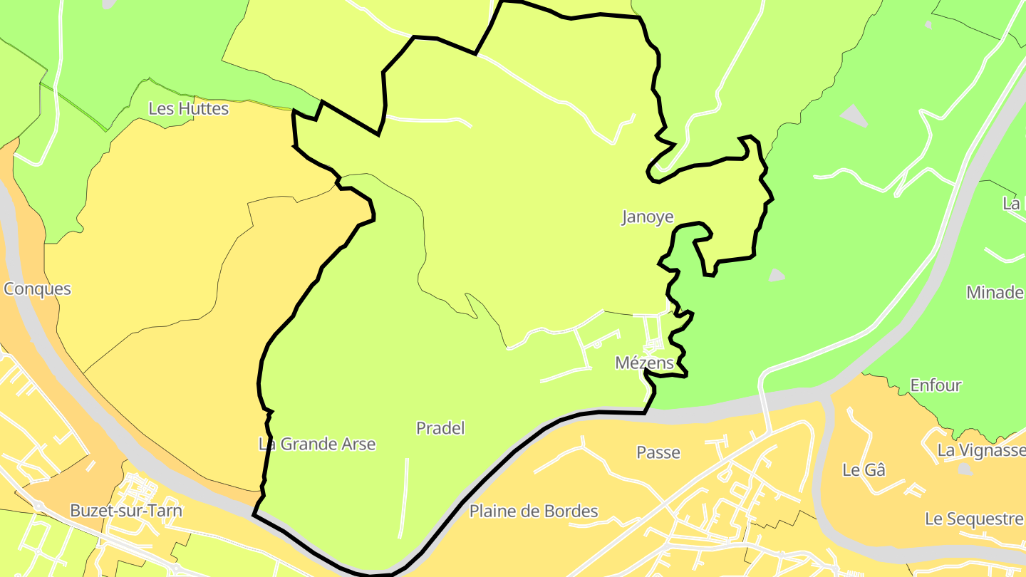 Carte des prix de l'immobilier Mézens